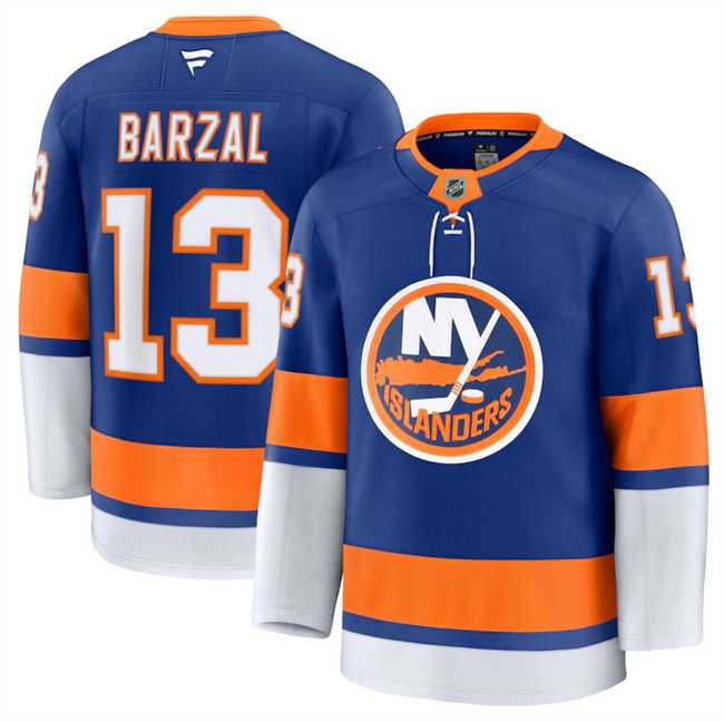 Men%27s New York Islanders #13 Mathew Barzal Royal 2024-25 Home Stitched Hockey Jersey Dzhi